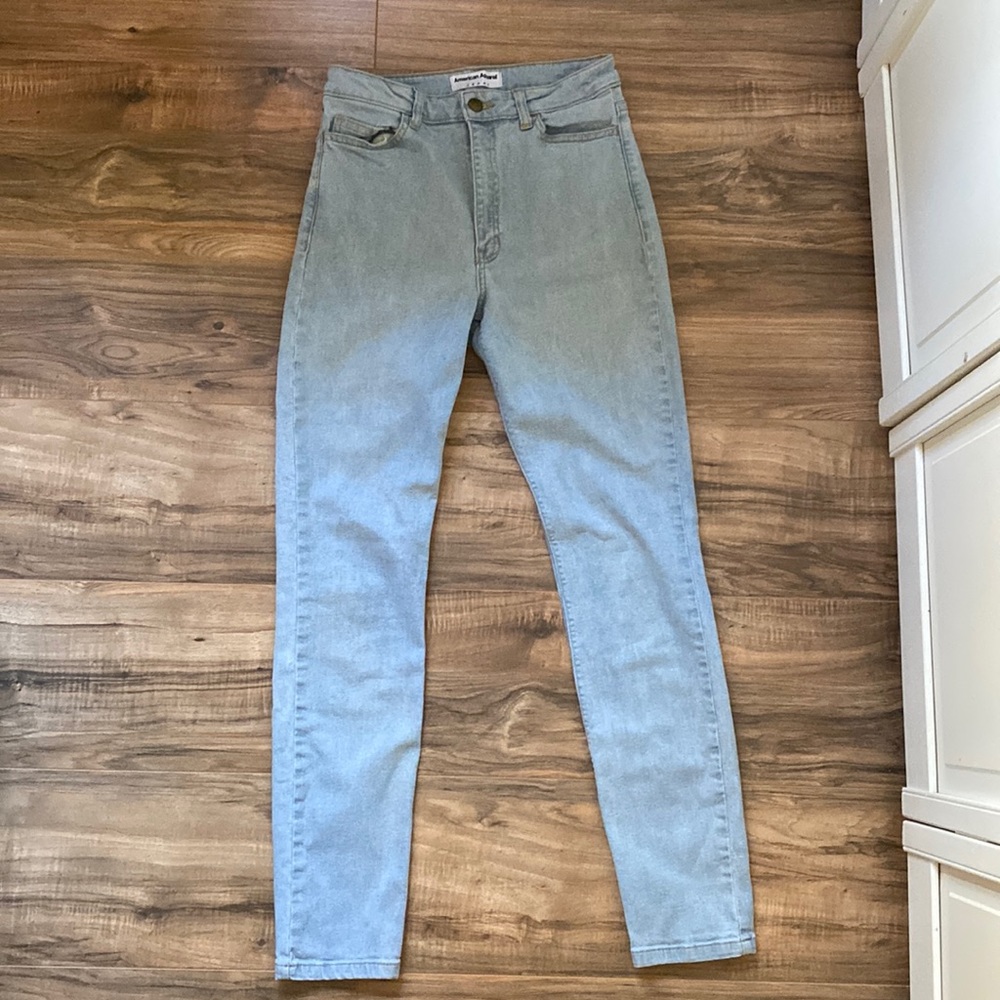light wash American Apparel high waist, skinny jeans. size 30